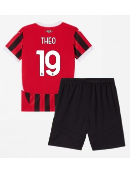 AC Milan Theo Hernandez #19 Heimtrikotsatz für Kinder 2024-25 Kurzarm (+ Kurze Hosen)